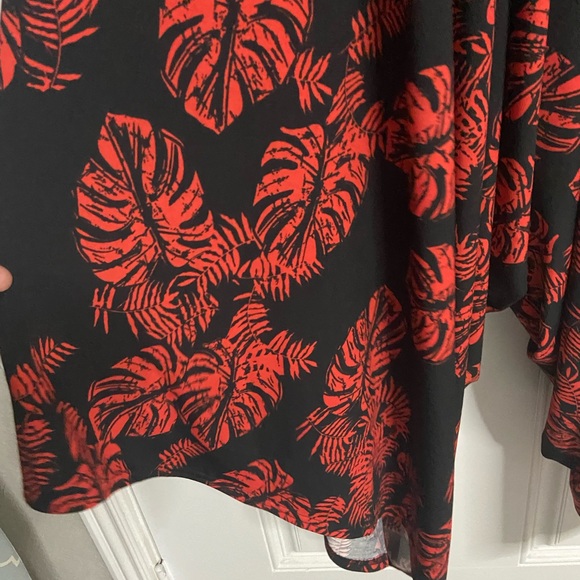 2- Red-Black Tropical Harem Jumpsuit - Picture 5 of 10